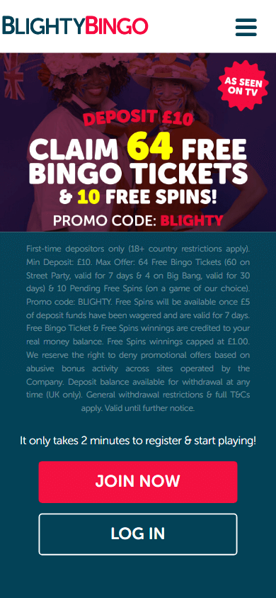 Blighty Bingo Casino Mobile screenshot